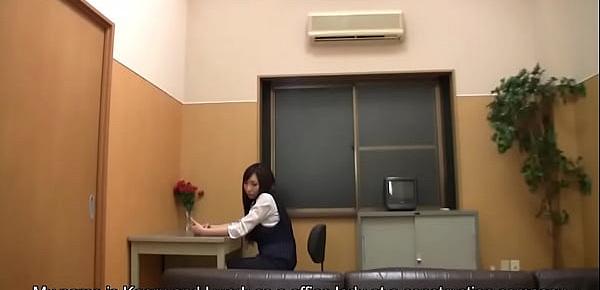 Nasty office lady was caught masturbating while still at work
